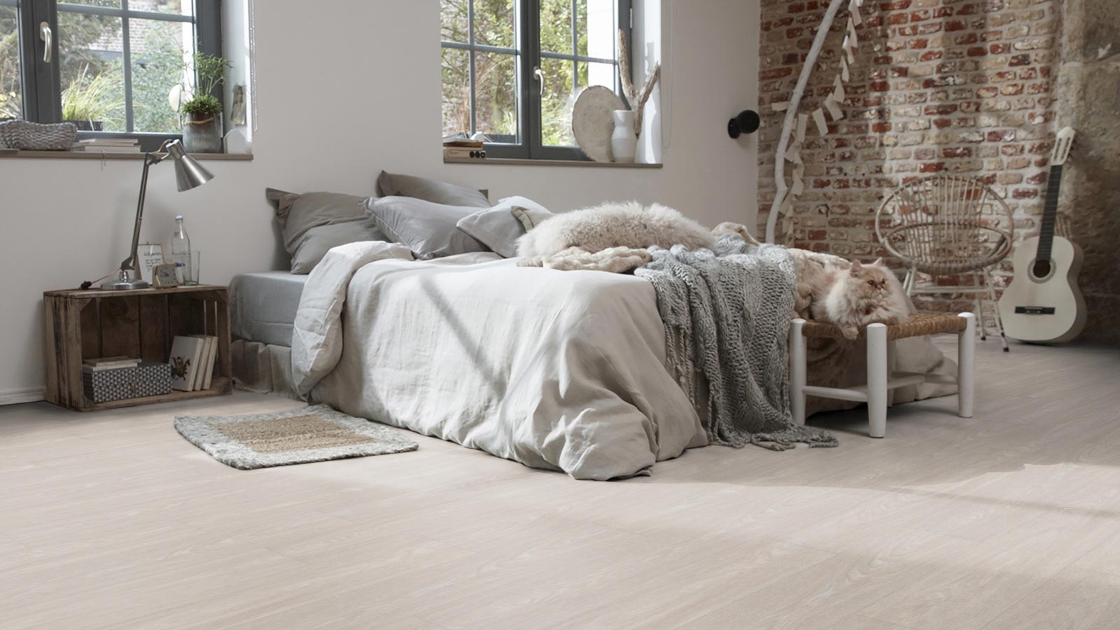 Tarkett Designboden Starfloor Click Ultimate 55 Bleached Oak Grege Planke 4V Akustikrücken Raum4