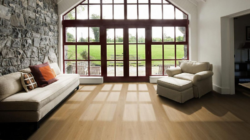 Tarkett design floor Starfloor Click Ultimate 55 Highland Oak Natural plank 4V acoustic backing main product photo