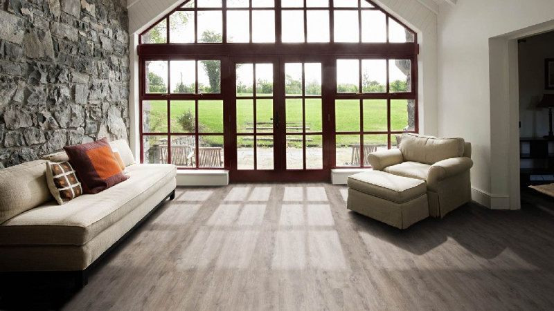 Tarkett Sol design Starfloor Click Ultimate 55 Weathered Oak Brown Lame 4V avec la sous-couche acoustique intégrée main product photo