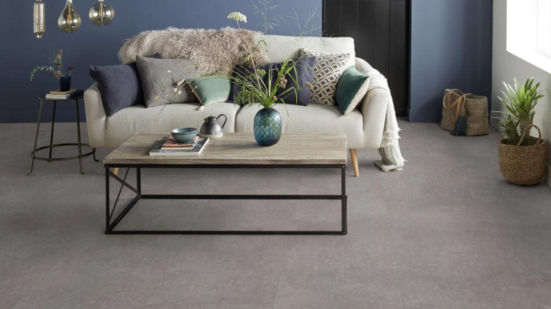 Tarkett Suelo de diseño iD Click Ultimate 70 Classics Polished Concrete Steel Loseta 4V main product photo