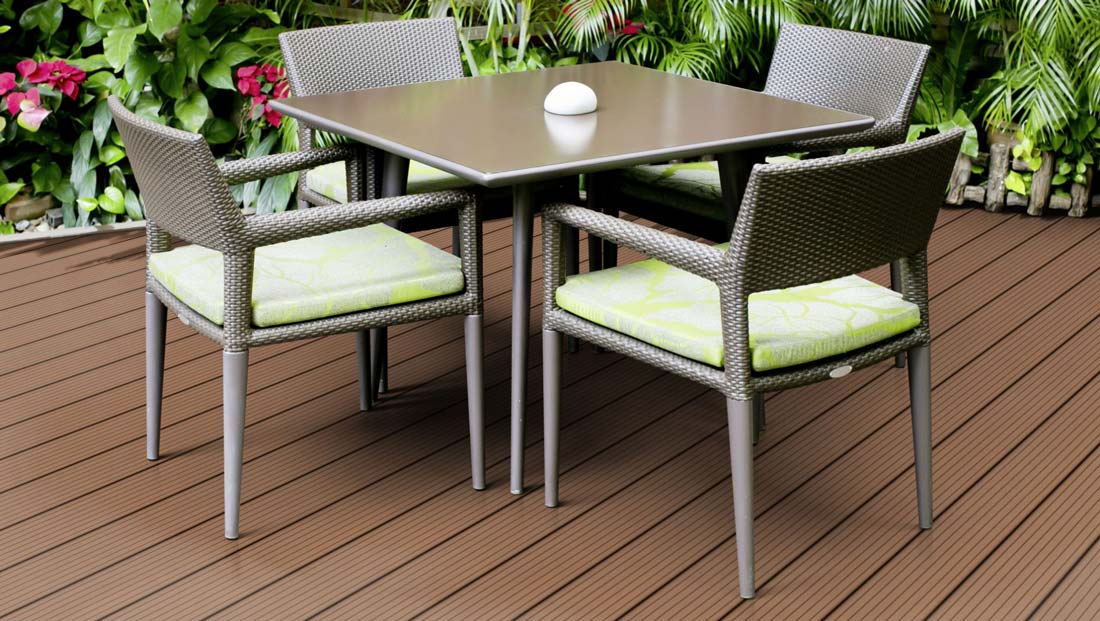 Terrassendiele WPC Smart Hellbraun gerillt/genutet  22 x 146 x 3000-4800 mm Raum5