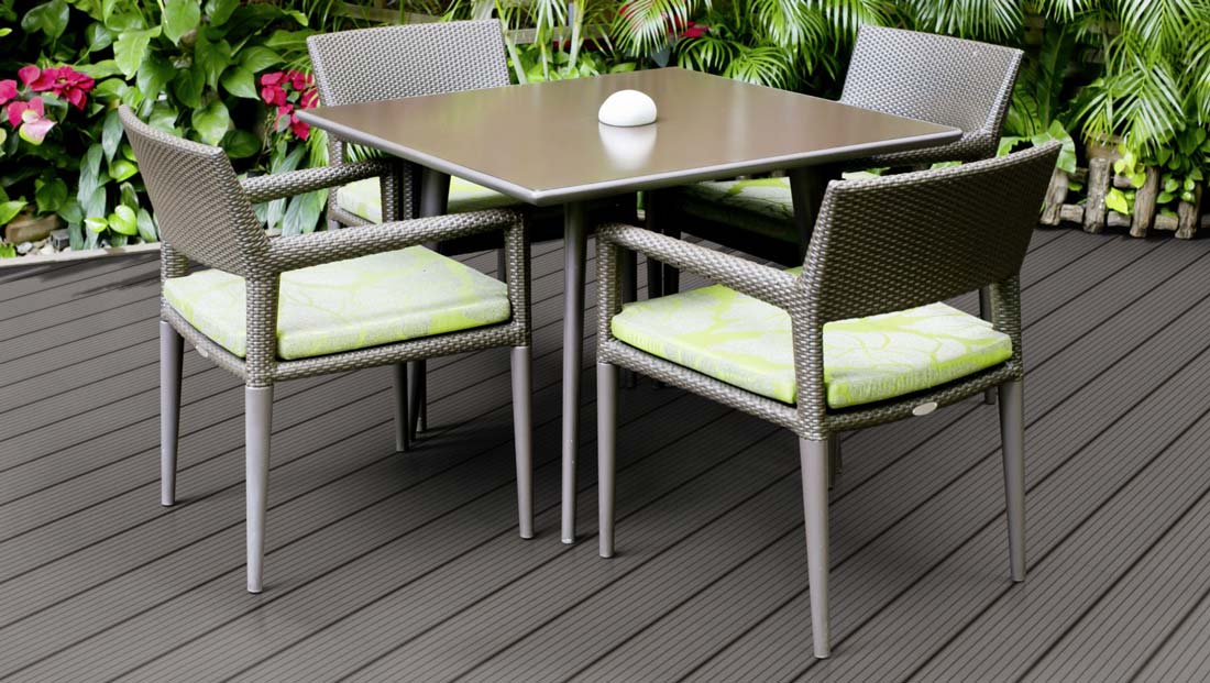 Terrassendiele WPC Smart Hellgrau gerillt/genutet  22 x 146 x 3000-4800 mm Raum5