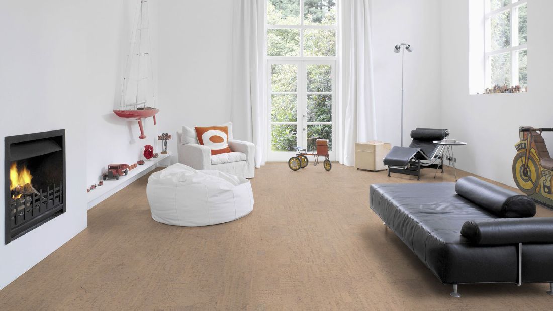 Wicanders Korkboden cork Essence Fashionable Marfim Fliese Raum3