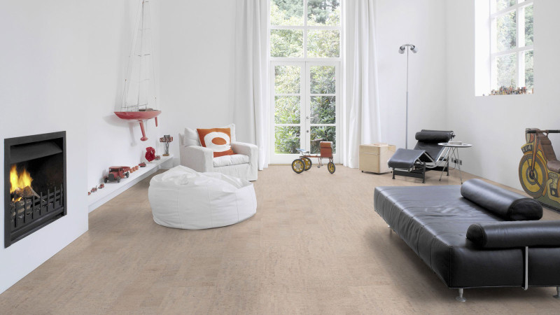 Wicanders Amorim Wise cork flooring corcho puro de moda blanco antiguo baldosa pre-sellada main product photo