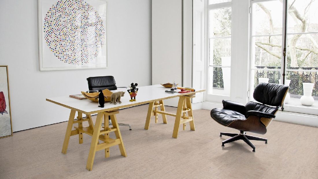 Wicanders Korkboden cork Pure Fashionable Antique White vorversiegelt Fliese Raum7