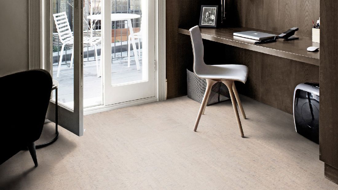 Wicanders Korkboden cork Pure Fashionable Antique White vorversiegelt Fliese Raum8