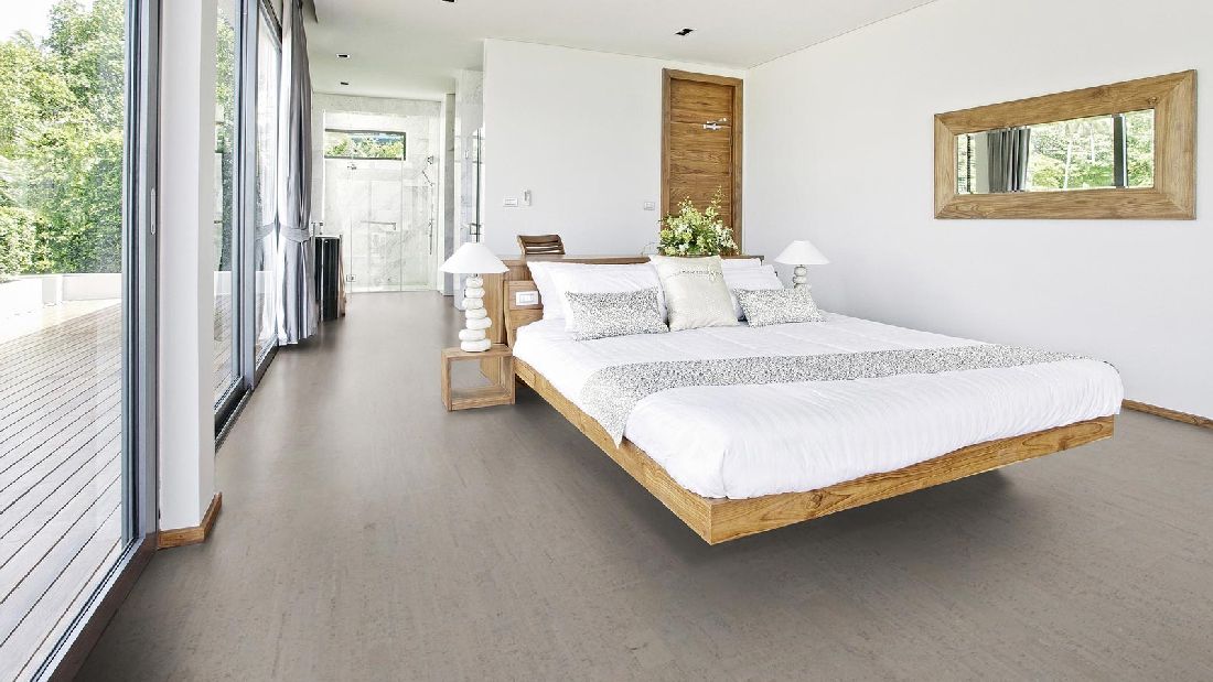 Wicanders Korkboden cork Pure Fashionable Antracite vorversiegelt Fliese Raum4