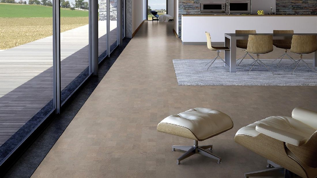 Wicanders Korkboden cork Pure Identity Silver vorversiegelt Fliese 4V Raum3
