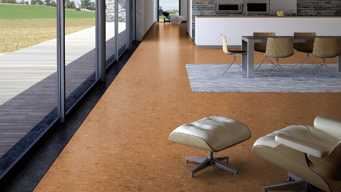 Wicanders Korkboden cork Pure Shell Natural vorversiegelt Fliese Raum3