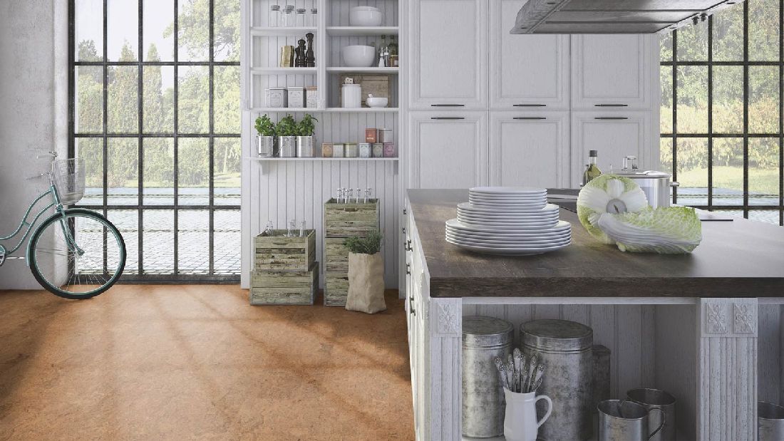 Wicanders Korkboden cork Pure Symphony Natural vorversiegelt Fliese Raum4