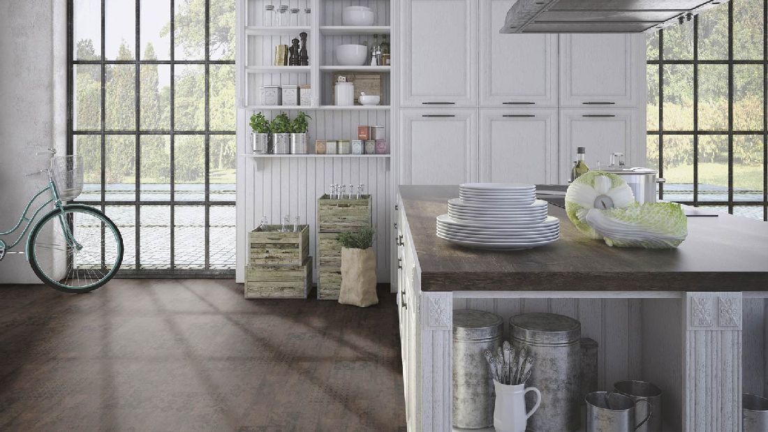 Wicanders Korkboden stone Essence Azulejo Forest Fliese Raum4