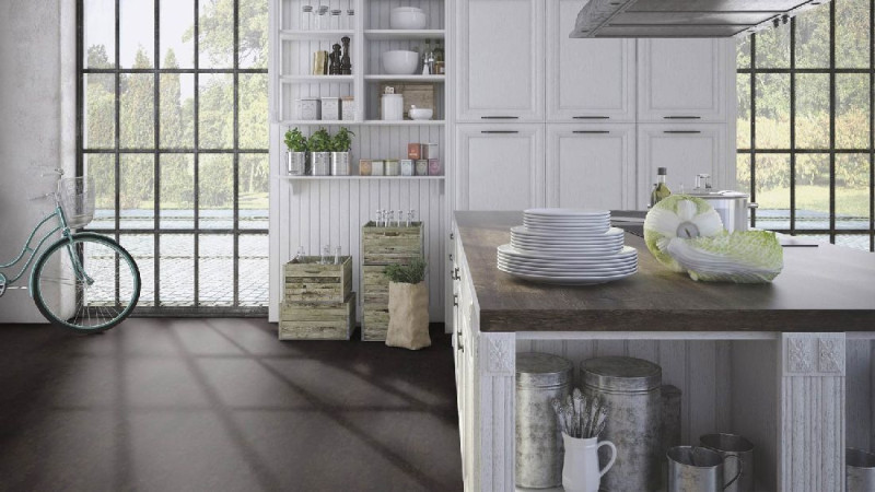 Wicanders Cork flooring stone Essence Concrete Midnight Tile main product photo