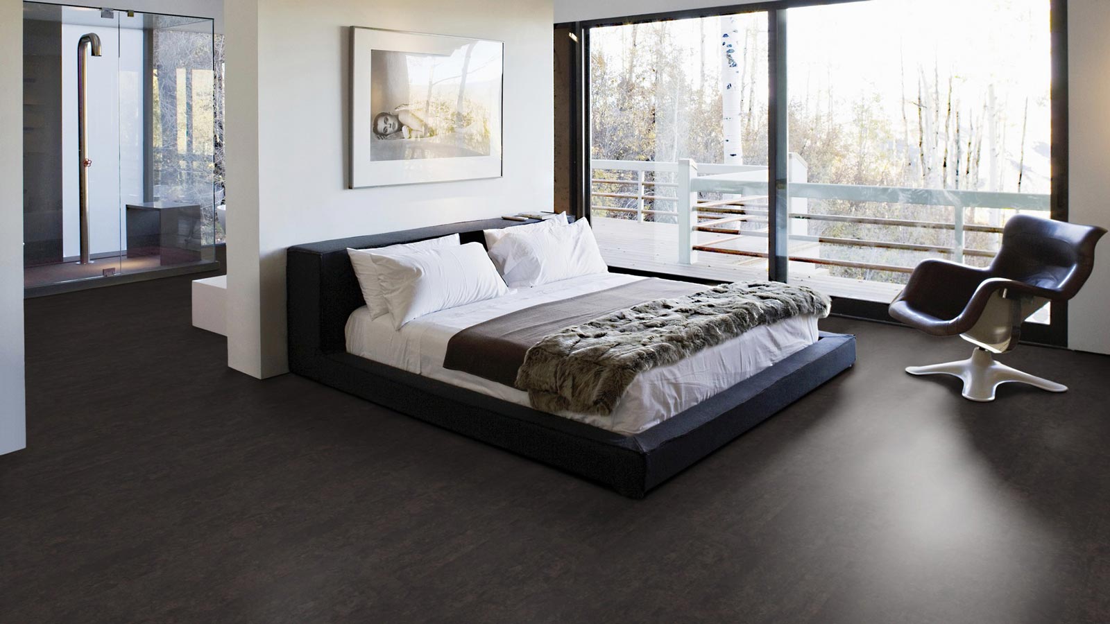 Wicanders Korkboden stone Essence Beton Midnight Fliese Raum3