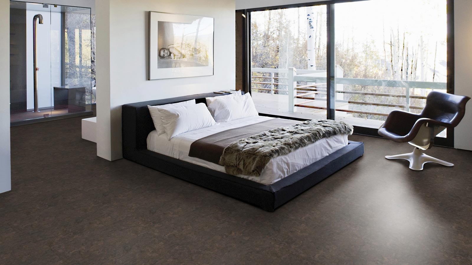 Wicanders Korkboden stone Essence Concrete Corten Fliese Raum3