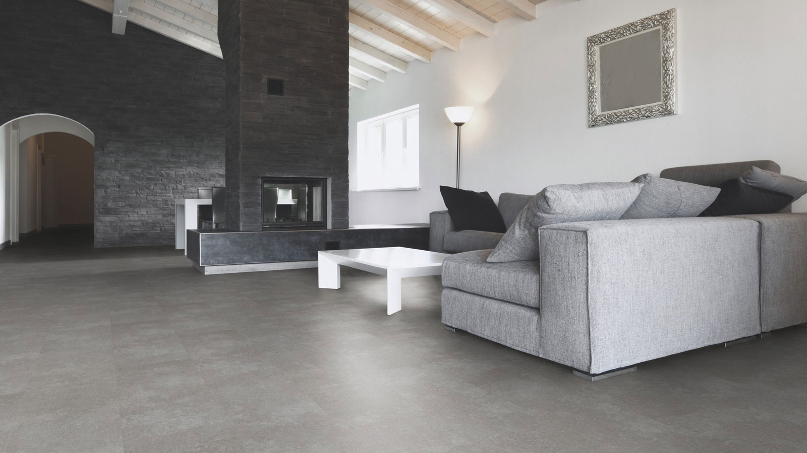 Wicanders Korkboden stone Essence Concrete Urban Fliese Raum3