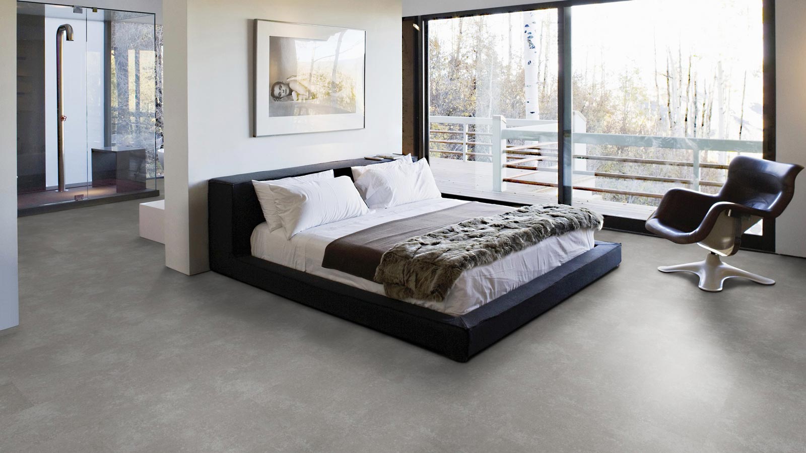 Wicanders Korkboden stone Essence Concrete Urban Fliese Raum6