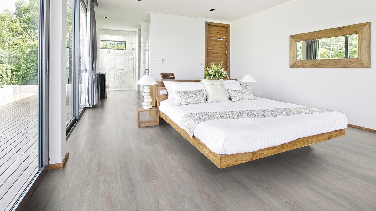 Wicanders Korkboden wood Essence Eiche gekalkt Platinum 1-Stab Landhausdiele / Kurzdiele Raum3