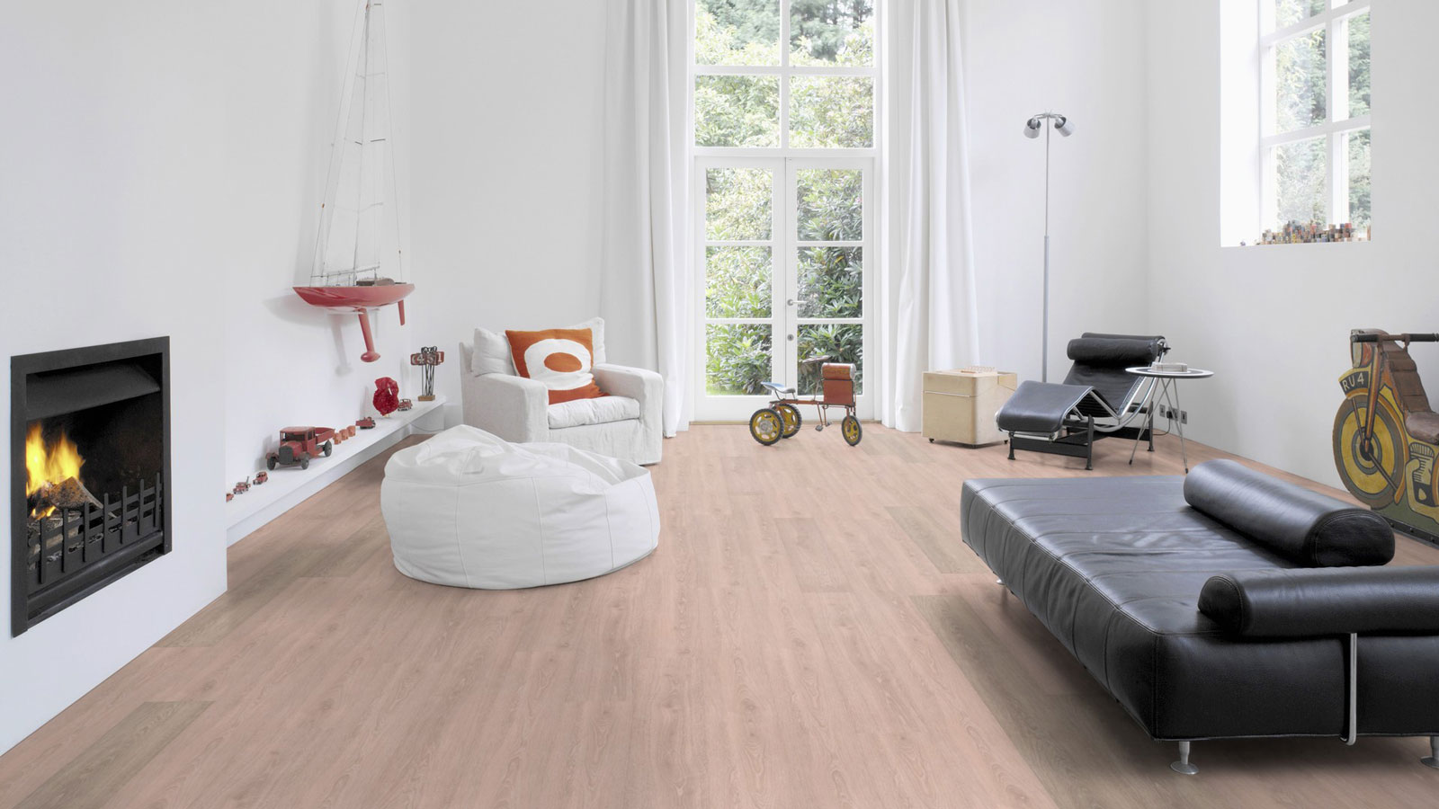 Wicanders Korkboden wood Hydrocork Eiche Sand 1-Stab Landhausdiele 4V Raum3