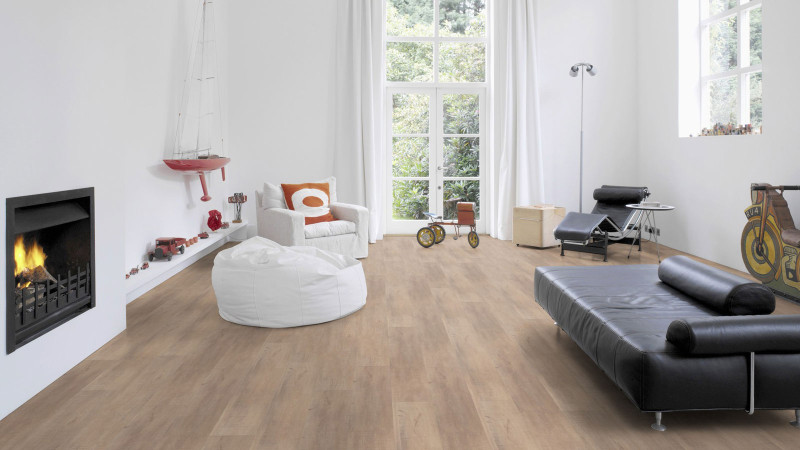Wicanders Cork flooring wood Hydrocork Plus Sawn Bisque Oak 1-strip 4V main product photo