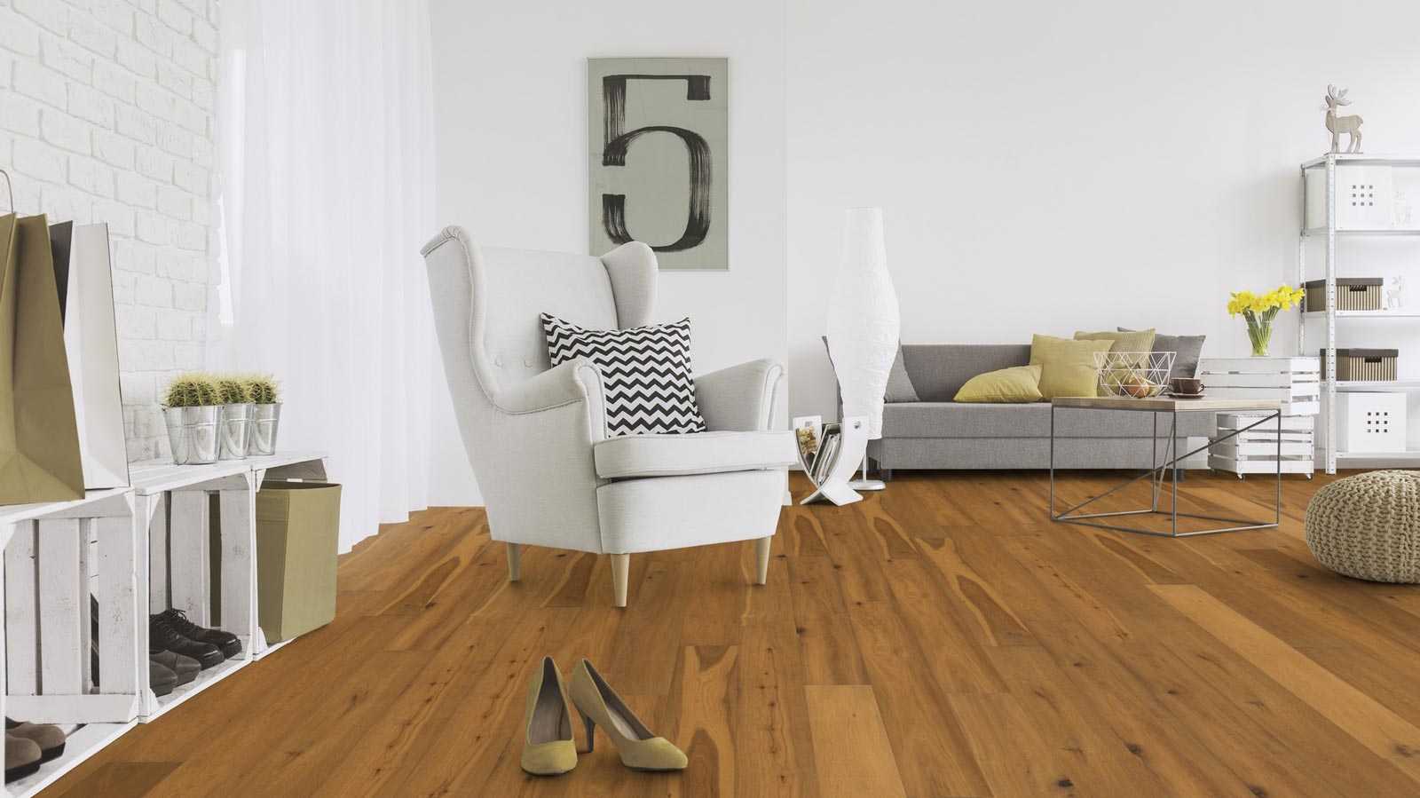 Wicanders Parkett Kentucky Standard Eiche Oklahoma Rustikal 1-Stab Landhausdiele 4V Raum4