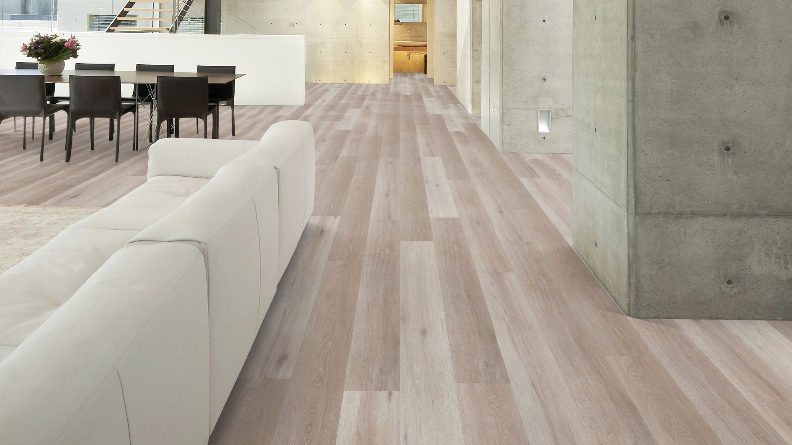 Wicanders Vinyl wood Go Eiche rustikal weiß gekalkt 1-Stab Landhausdiele Raum4