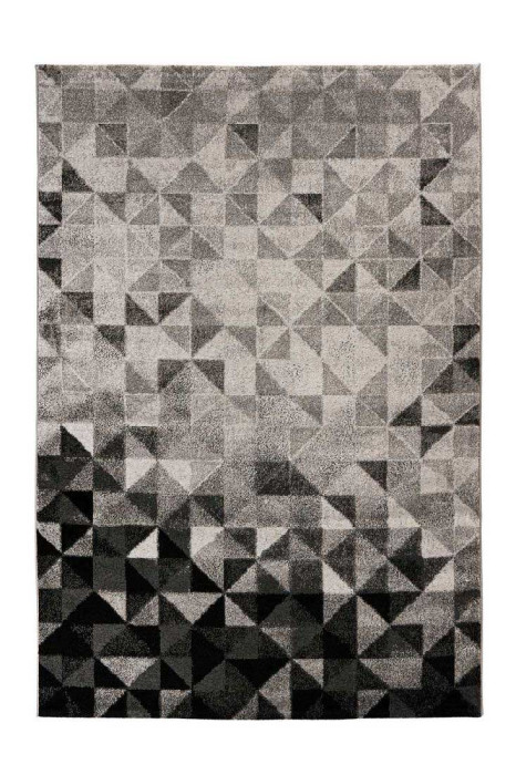 Wilton Teppich PYRAMIDEN Grau / Schwarz rechteckig Höhe 11 mm main product photo