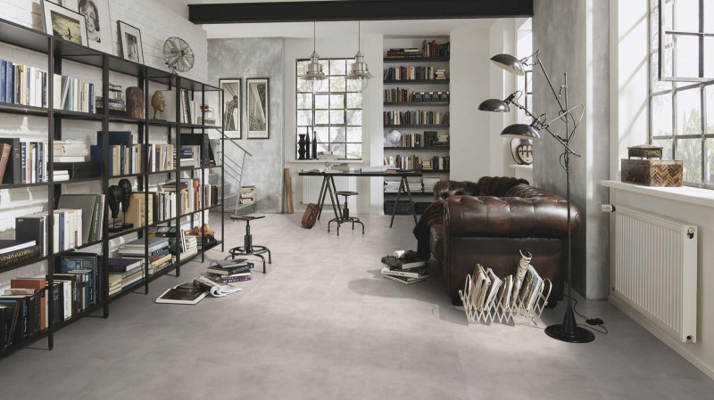 Wineo Purline Bioboden 1000 Stone L elastisch Urban Concrete Light Fliese M4V zum kleben main product photo