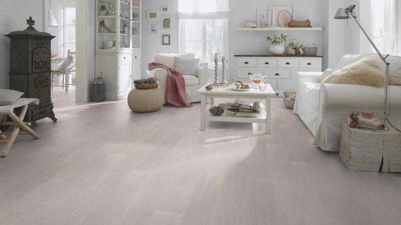 Wineo Purline Bioboden 1000 Wood L elastisch Soft Oak Silver 1-Stab Landhausdiele M4V zum kleben main product photo