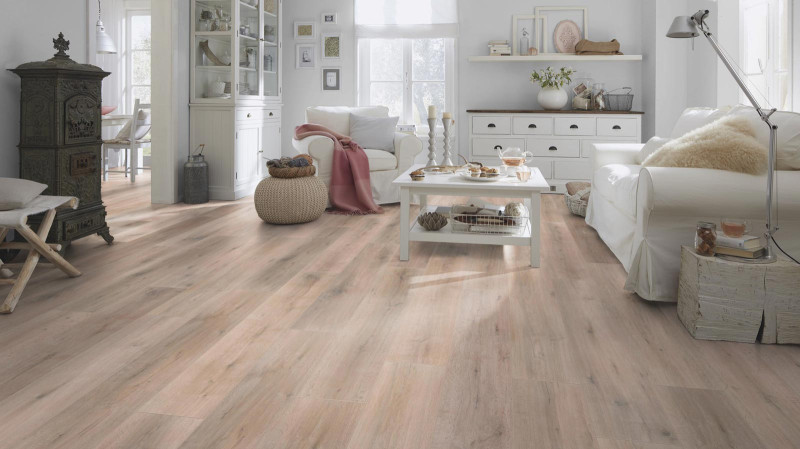 Wineo Purline Organic flooring 1000 Wood XL Elastic Rustic Oak Taupe 1-strip 4V for clicking in main product photo