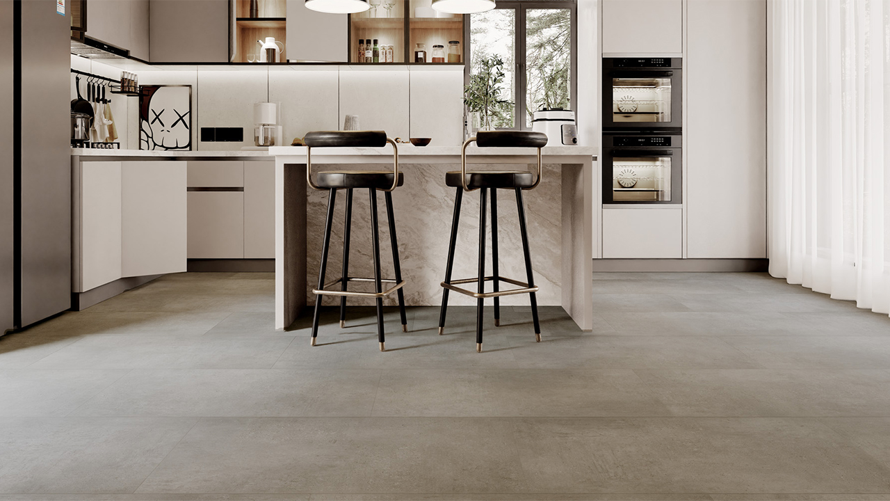 Rigid Klick Vinyl - Urban XL Tile Travertin Warm | Trittschall integr. (VCUX002)