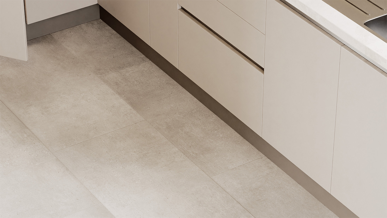 Rigid Klick Vinyl - Urban XL Tile Travertin Warm | Trittschall integr. (VCUX002)