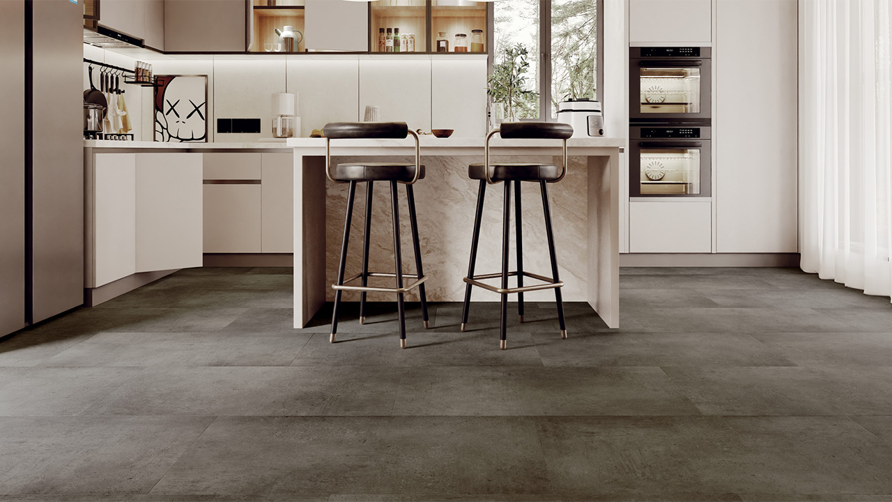 Rigid Klick Vinyl - Urban XL Tile Kalkstein Beige | Trittschall integr. (VCUX004)