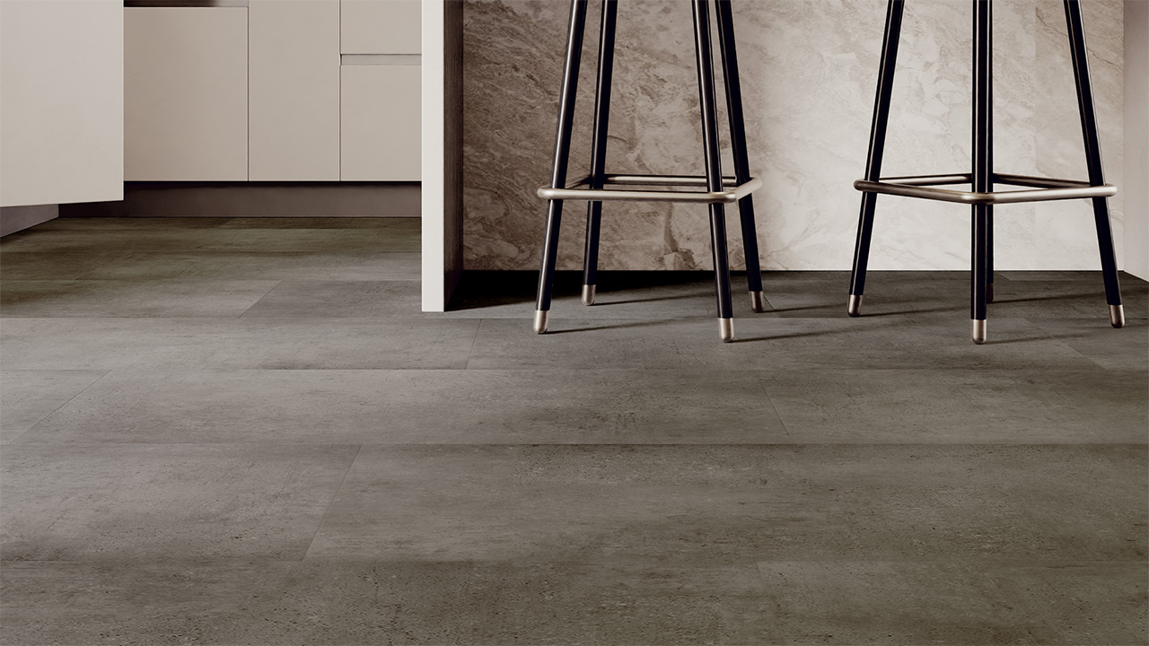 Rigid Klick Vinyl - Urban XL Tile Kalkstein Beige | Trittschall integr. (VCUX004)