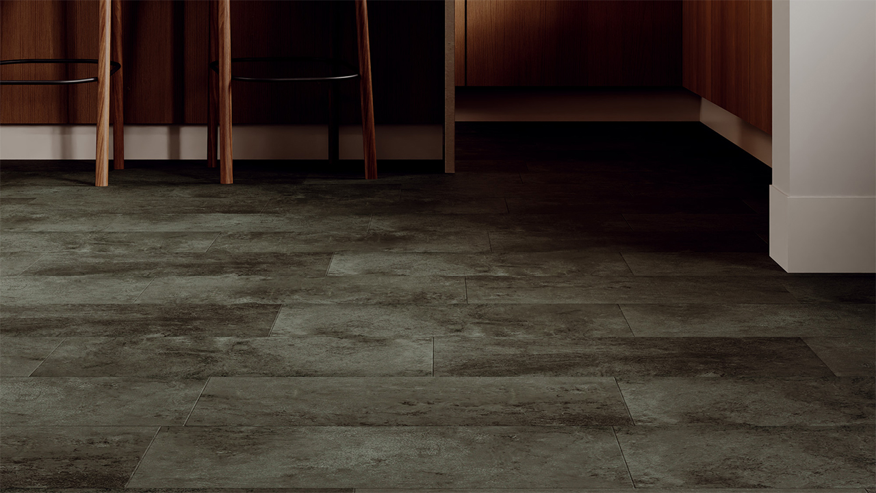 Rigid Klick Vinyl - Urban Tile Beton Dunkel | Trittschall integr. (VCU004)