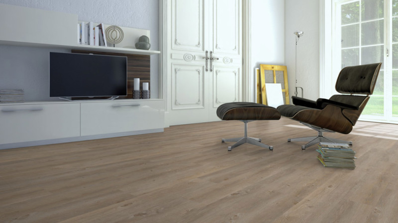 Skaben Vinylboden Design Rhino Click 55 Rustikale Eiche Greige 1-Stab Landhausdiele 4V Trittschalldämmung main product photo