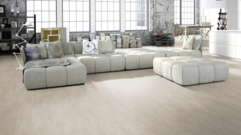 Skaben Vinylboden Design Rhino Click 55 Rustikale Pinie Weiß 1-Stab Landhausdiele 4V Trittschalldämmung main product photo