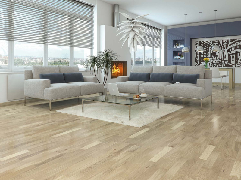 Skaben Parquet à l’anglaise Premium Chêne Harmony extra mat verni blanc Longueur 2200mm main product photo