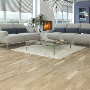 Skaben engineered wood flooring Premium 3-plank ship's floor oak Harmony white extra matt sealed length 1092mm