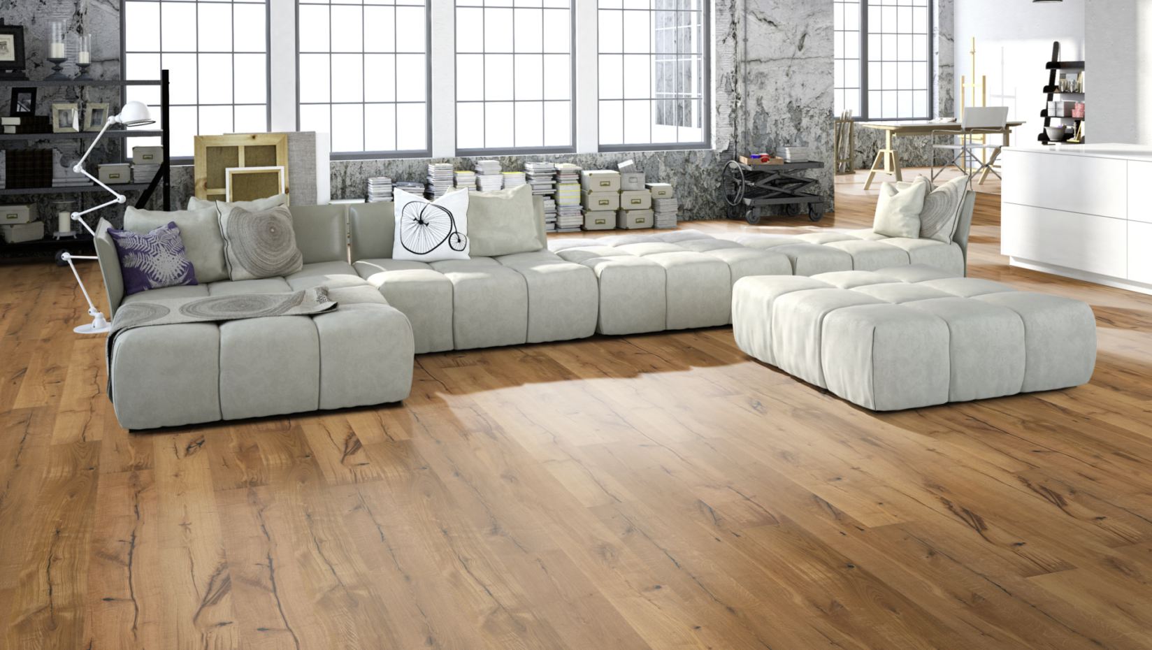 Skaben Parkett Premium Landhausdiele Eiche Alabama Classic naturgeölt 4V Raumbild 3