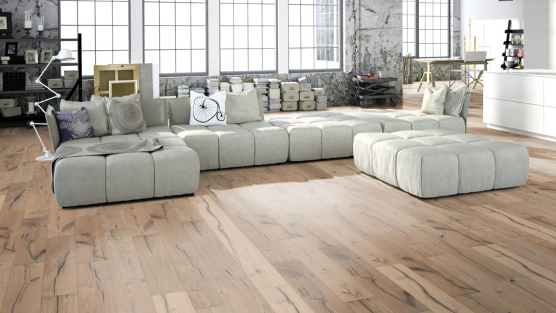 Skaben Parkett Premium Landhausdiele Eiche Alabama Tabakgrau Classic gebürstet neutral geölt 4V main product photo