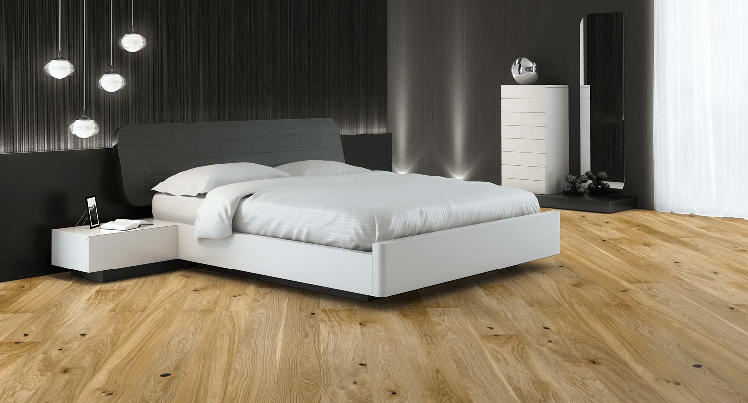 Skaben Parquet Premium 1 frise lame large Chêne Rustic huilé naturel brossé Largeur 180mm M4V