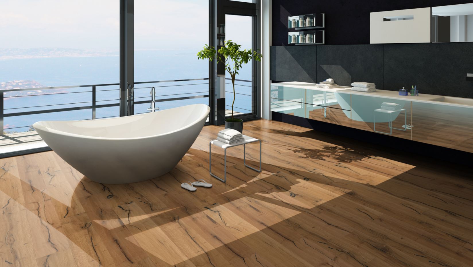 Skaben Parkett Premium Landhausdiele Eiche Handcrafted Classic handgehobelt naturgeölt 4V Raumbild 1