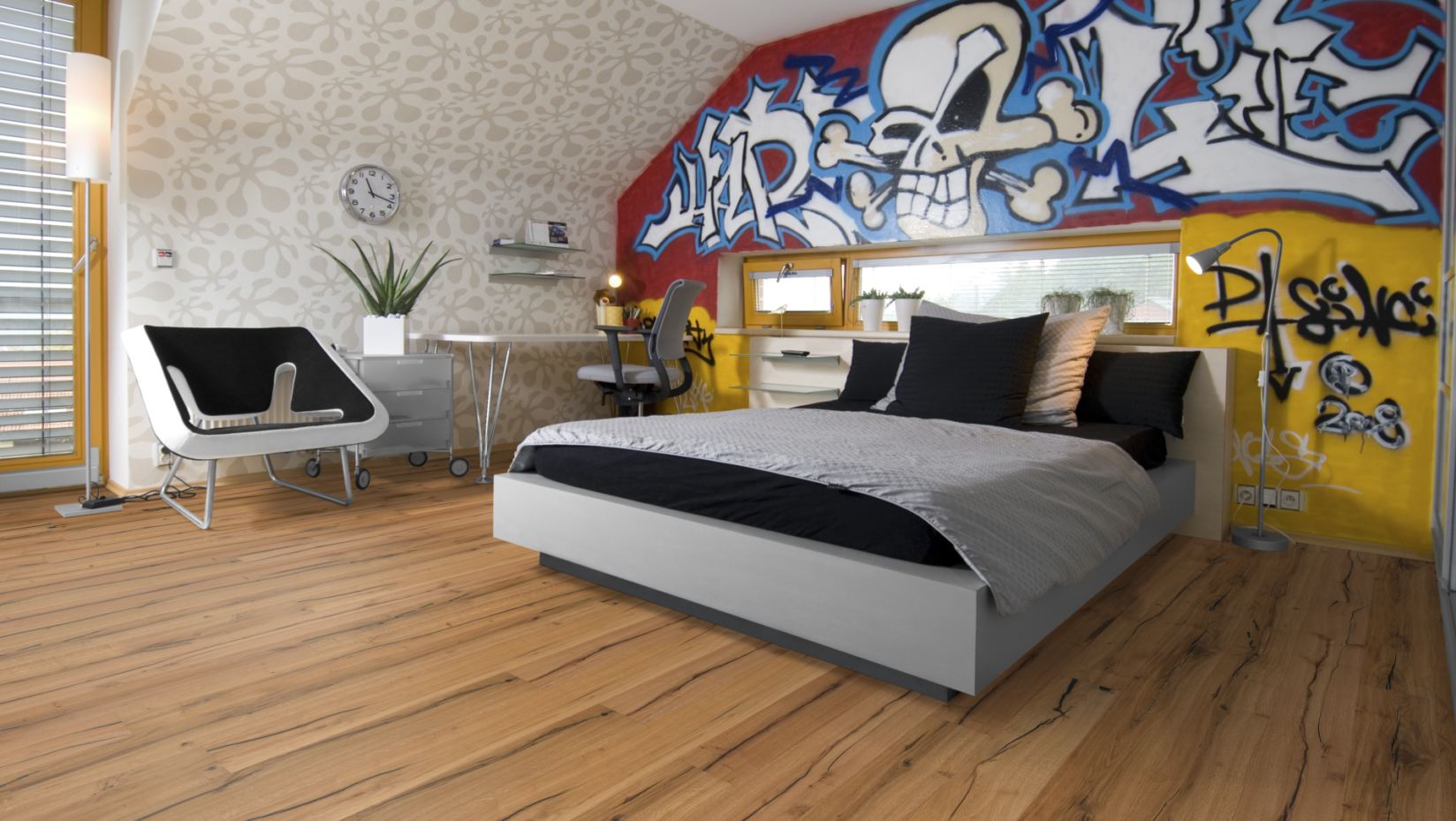 Skaben Parkett Premium Landhausdiele Eiche Handcrafted Classic handgehobelt naturgeölt 4V Raumbild 8