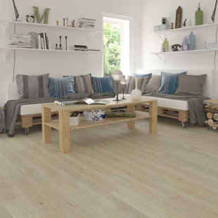 Skaben engineered wood flooring Premium 1-plank wideplank oak ambience extra matt sealed cream-white brushed M4V