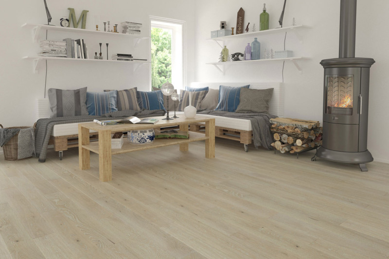 Skaben Parquet Premium 1-strip Oak Ambience Extramatt Finish Cream White Brushed M4V main product photo
