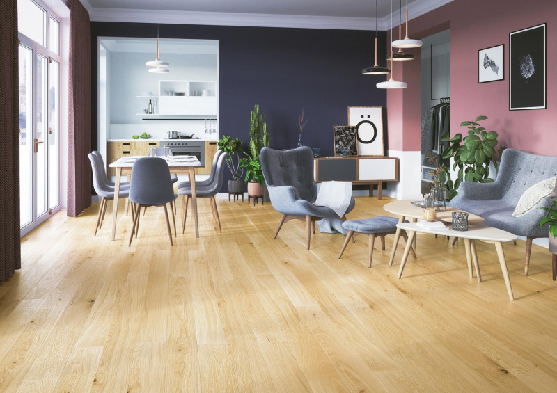 Skaben Parkett Premium 1-Stab Landhausdiele Eiche Ambience natur geölt Rohholzoptik gebürstet M4V main product photo