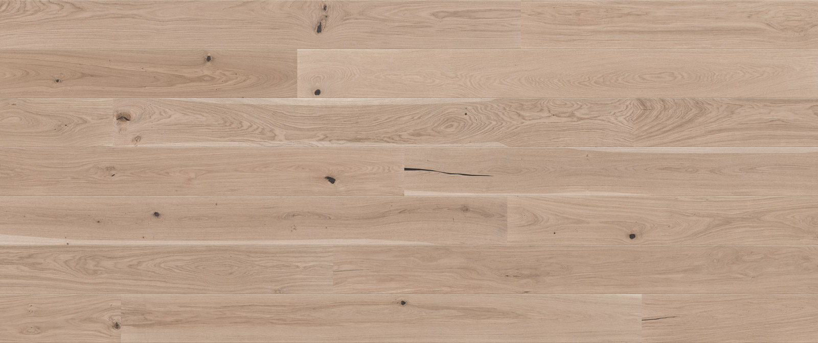 Skaben Parkett Premium 1-Stab Landhausdiele Eiche Lively extramatt versiegelt weiß gebürstet 2V Flächenbild
