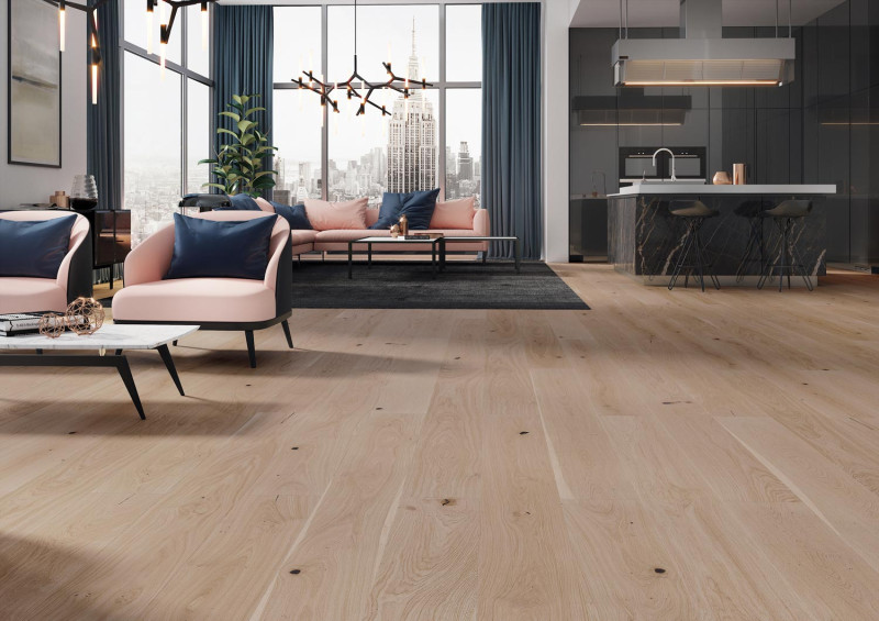 Skaben Parquet Premium 1 Lama Roble Lively extramatt sellado blanco cepillado 2V main product photo