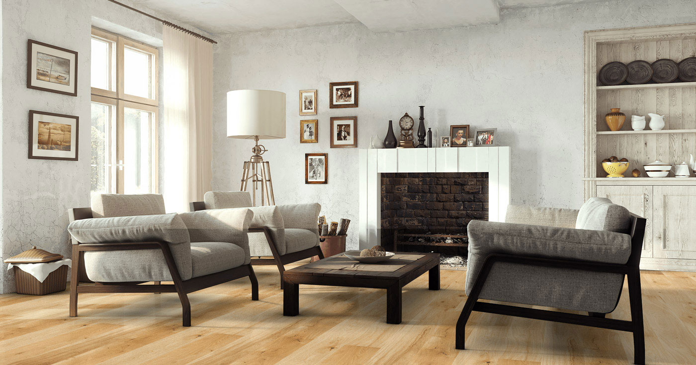 Skaben Parkett Premium 1-Stab Landhausdiele Eiche Lively natur geölt gebürstet 2V Raumbild 4