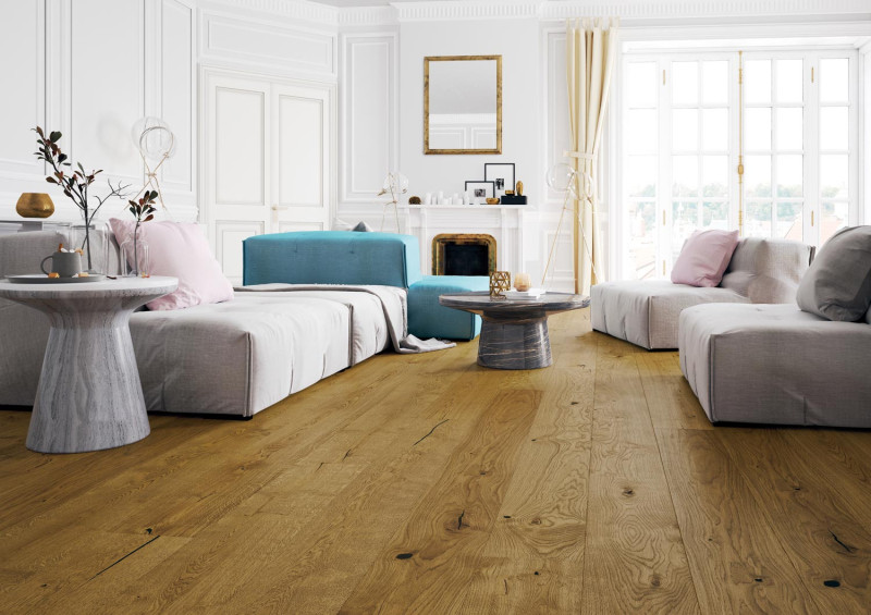 Skaben Parkett Premium 1-Stab Landhausdiele Eiche Rustic extramatt versiegelt Räucheroptik gebürstet 2V main product photo